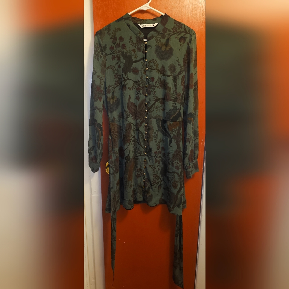 Zara Women's Size Large Dress Long Green
